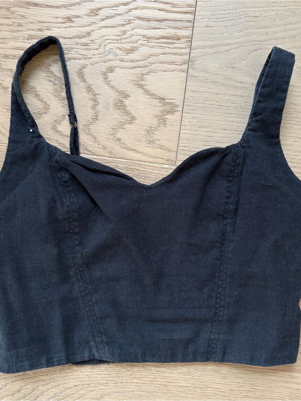Abercrombie notch neck linen blend top size small